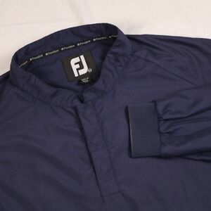 FOOTJOY‎ Men's 2XL Navy Blue Embroidered Logo 1/4 Snap Windbreaker Bomber Jacket